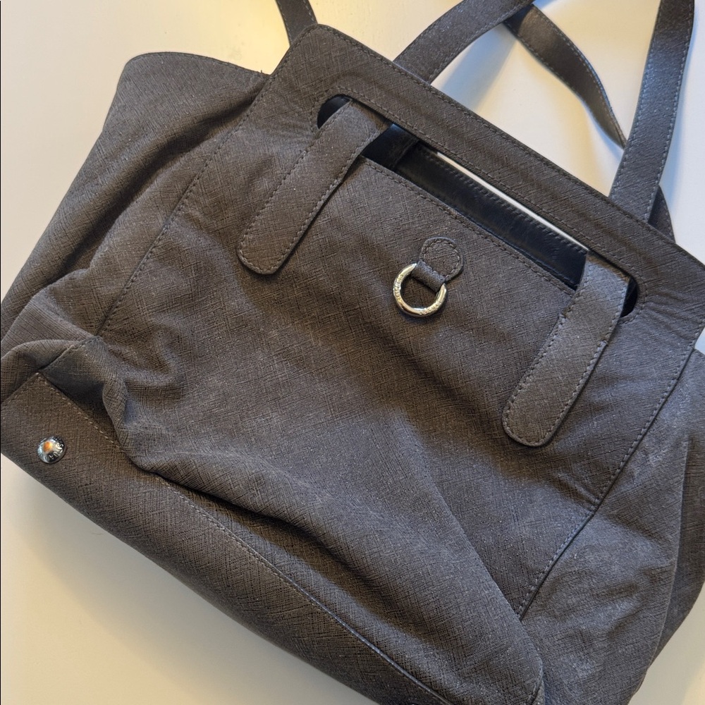 Stuart Weiztman grey leather Crossbody Shoulder Handbag